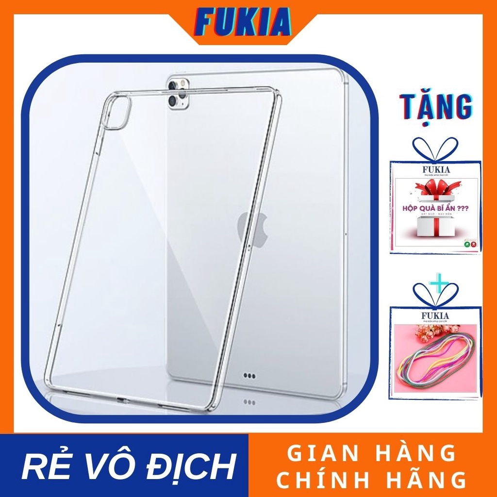 Ốp lưng dẻo trong silicon cho IPad mini 1/2/3/4/5, IPad 2/3/4, Air 1/2/3, Pro 9.7/9.7 (2017/2018) 10.5'