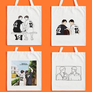 Túi Vải Canvas In Hình 2 Người Thời Trang Cho Nữ