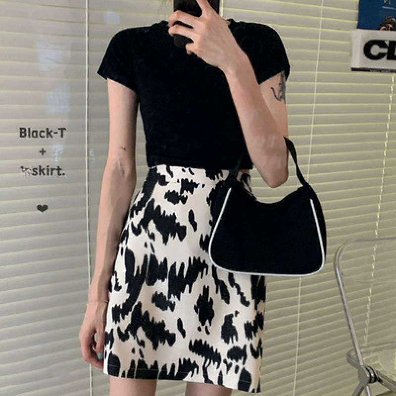 Chân Váy Lưng Cao Phối Màu Nhuộm Phong Cách Retro | BigBuy360 - bigbuy360.vn