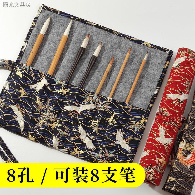 Túi Cuộn Đựng Bút Bằng Vải Làm Thủ Công Phong Cách Trung Hoa