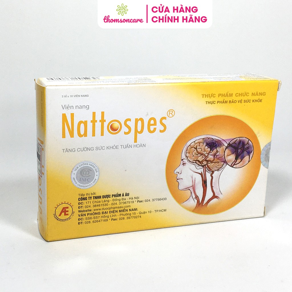 Nattospes - Mua 6h tặng 1h bằng tem tích điểm - hỗ trợ tăng tuần hoàn não, hoạt huyết dưỡng não