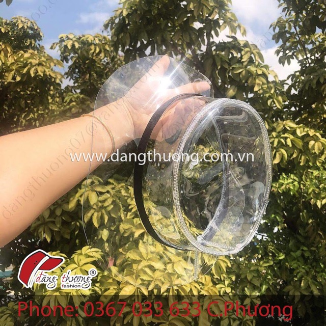 Mũ nón nhựa trong suốt thời trang bucket hat style châu âu hình thật clip thật