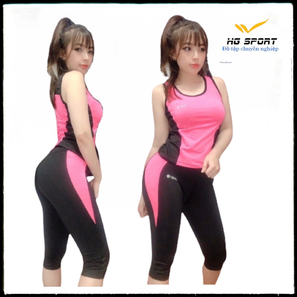 Bộ Tập Yoga, Gym, Đồ Tập Thể Thao Nữ, Quần Lửng Áo Sát Nách kiểu cách cá tính 45 - 65 kg BLSN03