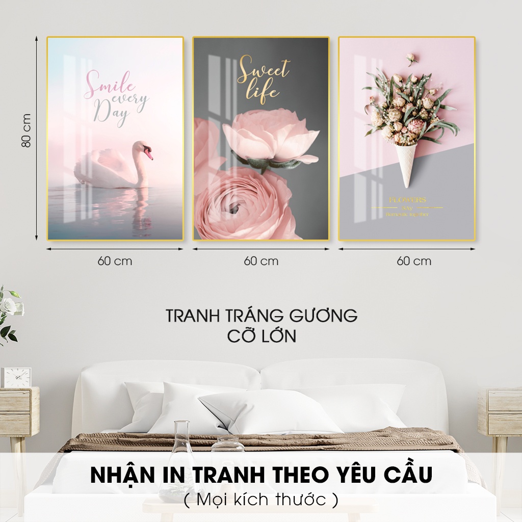 Tranh Treo Tường Phòng Khách Khổ Lớn, Tranh Tráng Gương Cỡ Đại. In UV lên Mica cao cấp | MOD