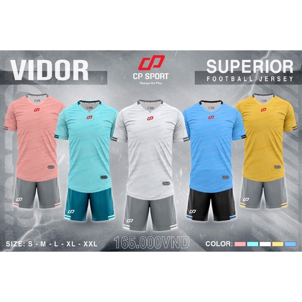 QUẦN ÁO ĐÁ BÓNG CP VIDOR Không LOGO -Đồ thể thao, đá banh, Quần áo bóng đá Cao Cấp