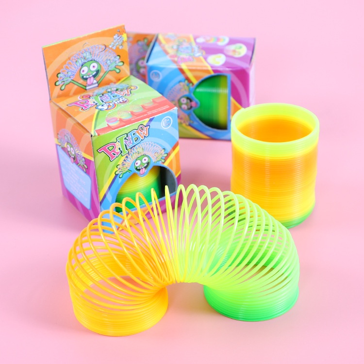 Dây Lò Xo Tròn Màu Cầu Vồng 3D Nhiều Màu Sắc Cho Bé