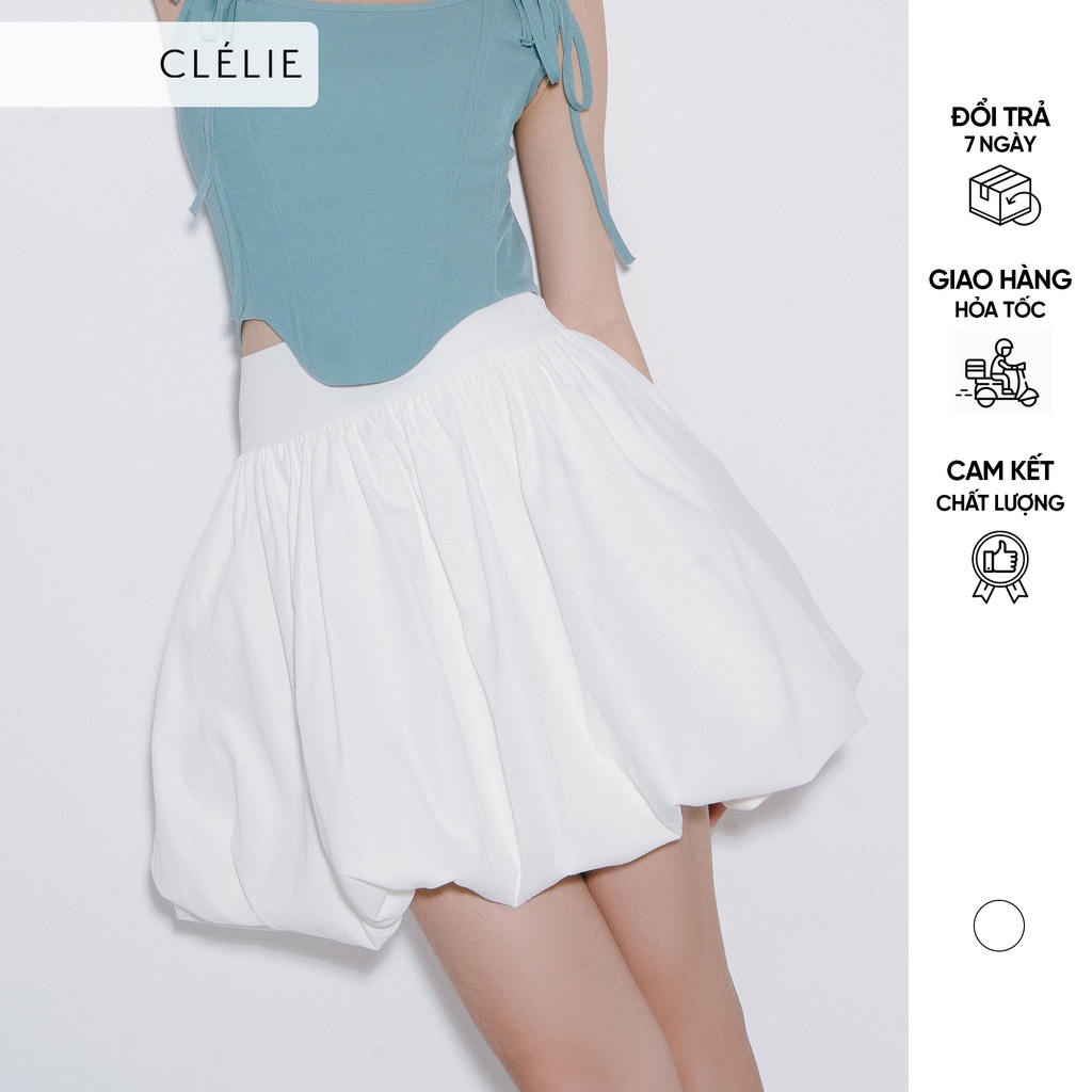 Chân váy ngắn màu trắng họa tiết trơn | SOFIA SKIRT - CLÉLIE