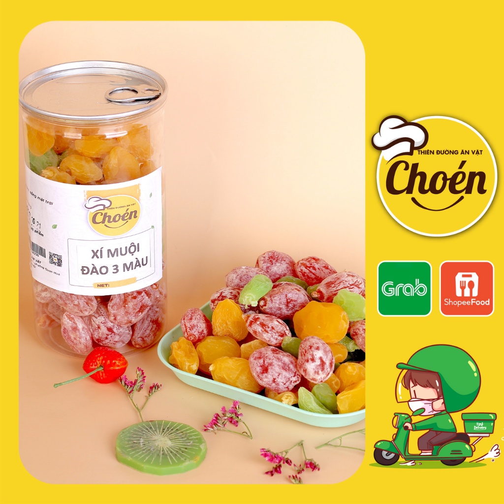 Ô Mai Đào Xí Muội 3 Màu 500g Không Hạt Dẻo Ngọt Choen42