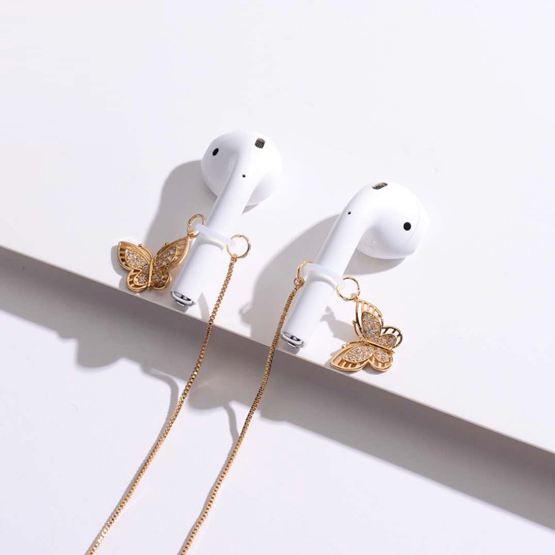 Dây Đeo Tai nghe không dây Chống Thất Lạc Hình Bướm Đính Đá Thời Trang Cho Nữ