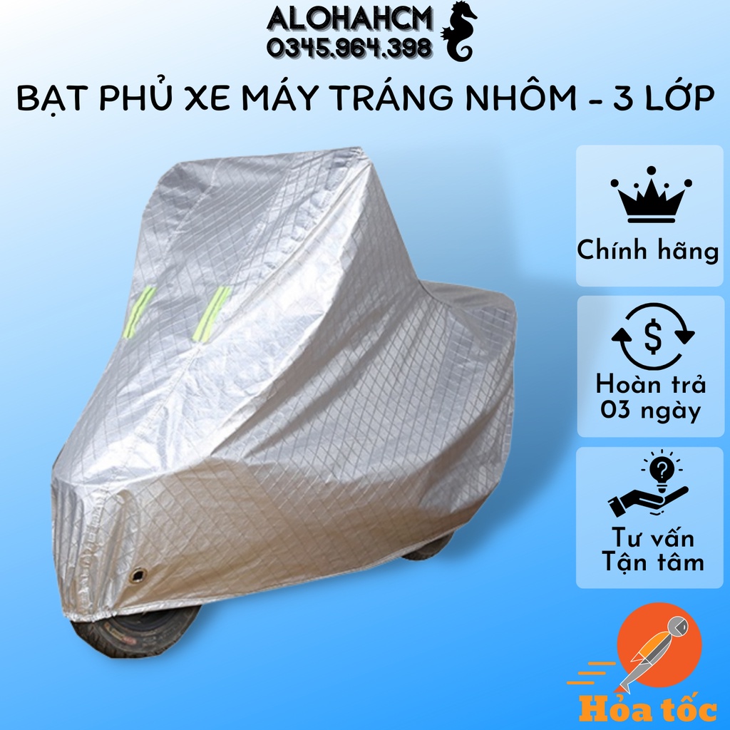 ⭐Bạt phủ xe máy tráng nhôm 3D và ⭐Áo trùm xe vải E.V.A Cao Cấp. Bạt trùm che mưa, chống nắng bảo vệ xe máy và chống xước