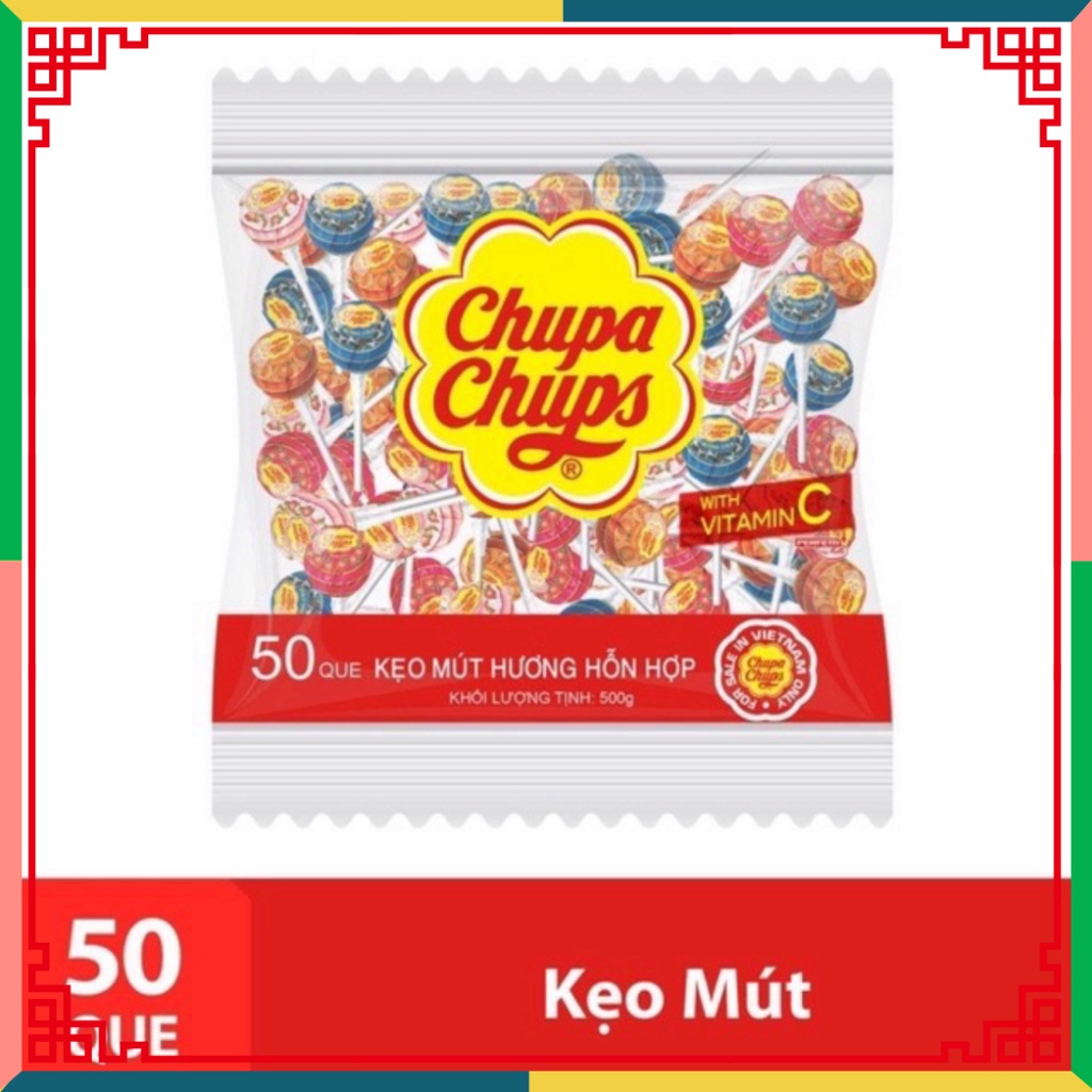 QUE KẸO MÚT CHUPA CHUPS HƯƠNG hoa quả HỖN HỢP