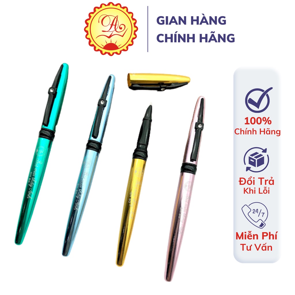 ☇๑◆Bút máy luyện chữ đẹp nét thanh đậm mài Thầy Ánh ngòi kim tinh lá tre không gỉ mảnh 4 màu cao cấp SH 080