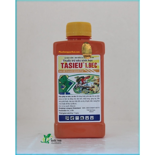 Chế phẩm sinh học Tasieu trừ sâu, bọ phấn trắng, rệp, rầy, chai 450ml