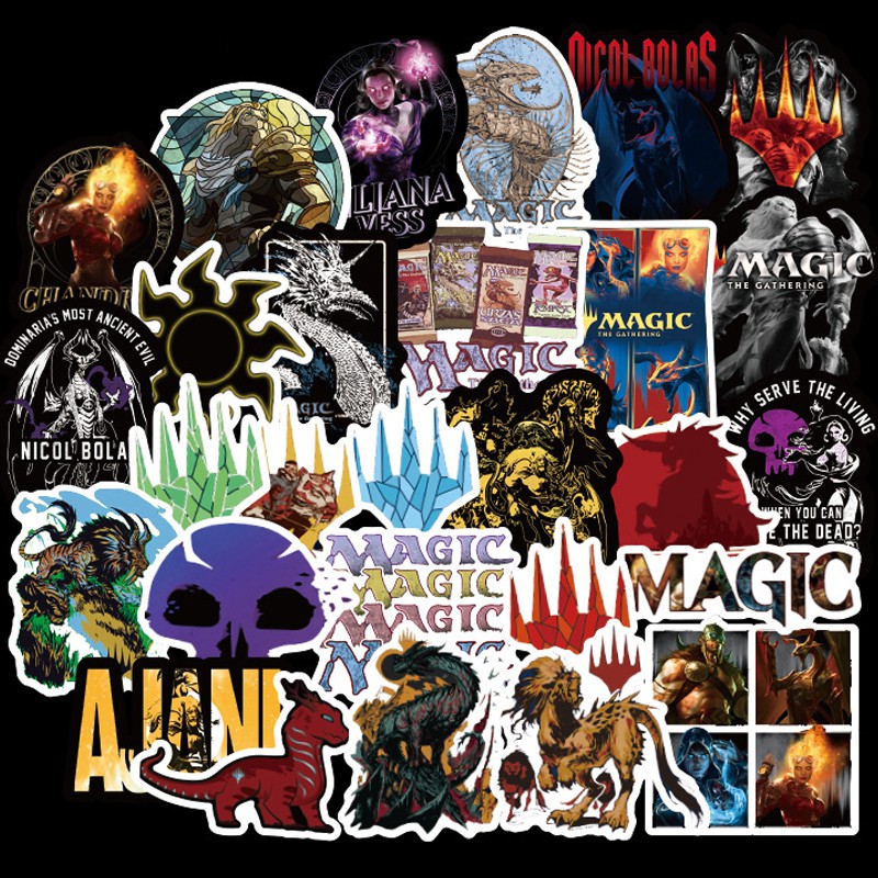 Set 55 miếng sticker dán trang trí hình game Magic: the Gathering độc đáo