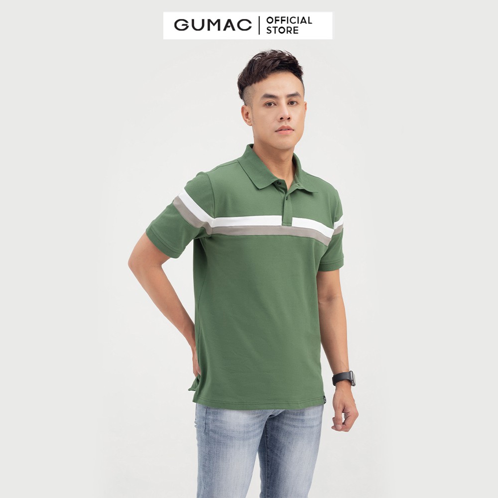 [Mã WABRGD12 giảm 10% đơn 250K] Áo polo nam phối sọc GUMAC form basic, năng động ATNB799 | BigBuy360 - bigbuy360.vn