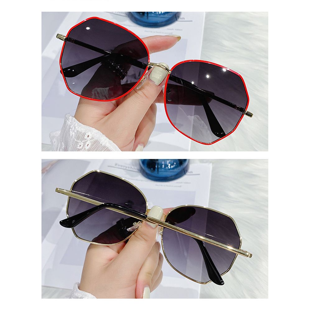 Kính Mát Gọng Oval Kim Loại Chống Tia UV 400 Thời Trang Cá Tính Cho Nam Nữ