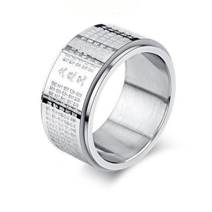 Nhẫn Nam Khắc Chú Đại Bi Titan Không Đen TT 1290