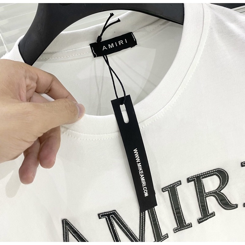 Áo phông amiri thời trang có hoạ tiết chữ in, Áo nam cộc tay mùa hè phong cách giới trẻ cotton btshop từ 45 đến 75 kg