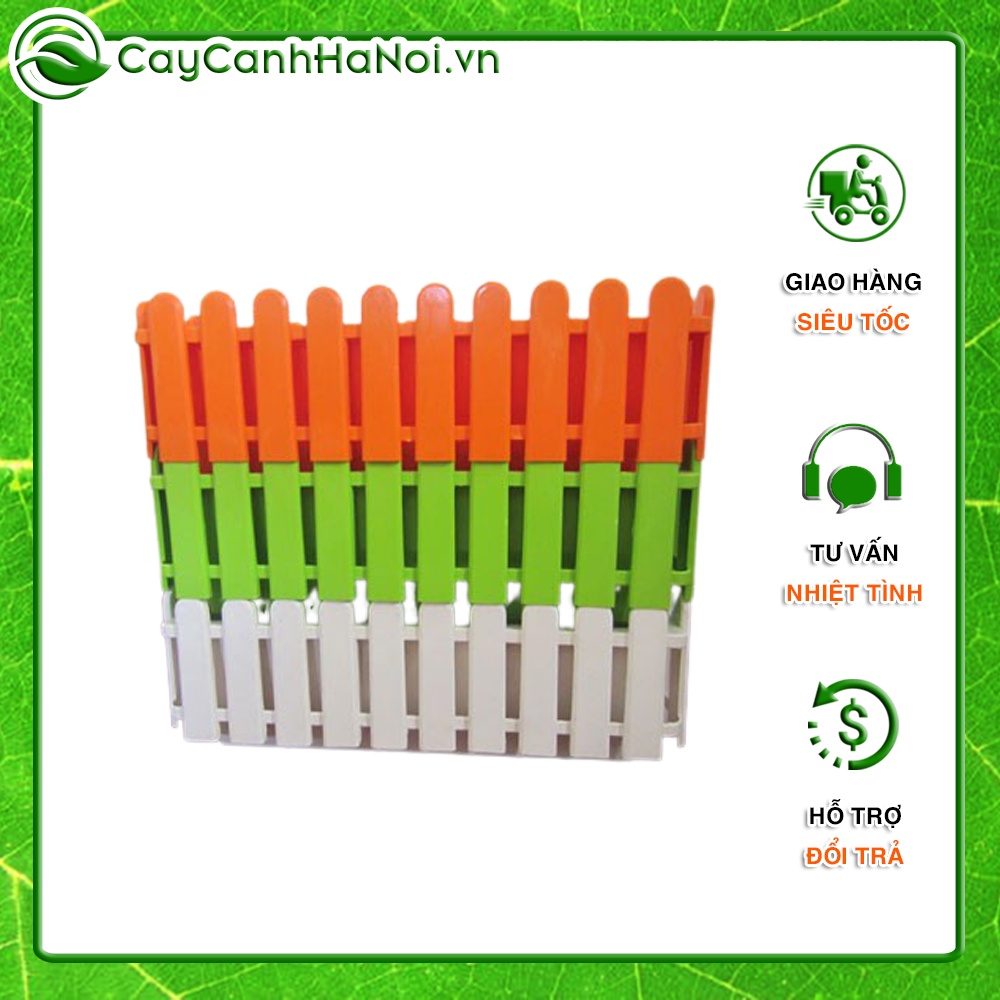 Combo gồm 5 chậu hàng rào nhựa màu trắng, thích hợp trồng hoa, cây, rau các loại, kích thước 44x19x15cm 🌱
