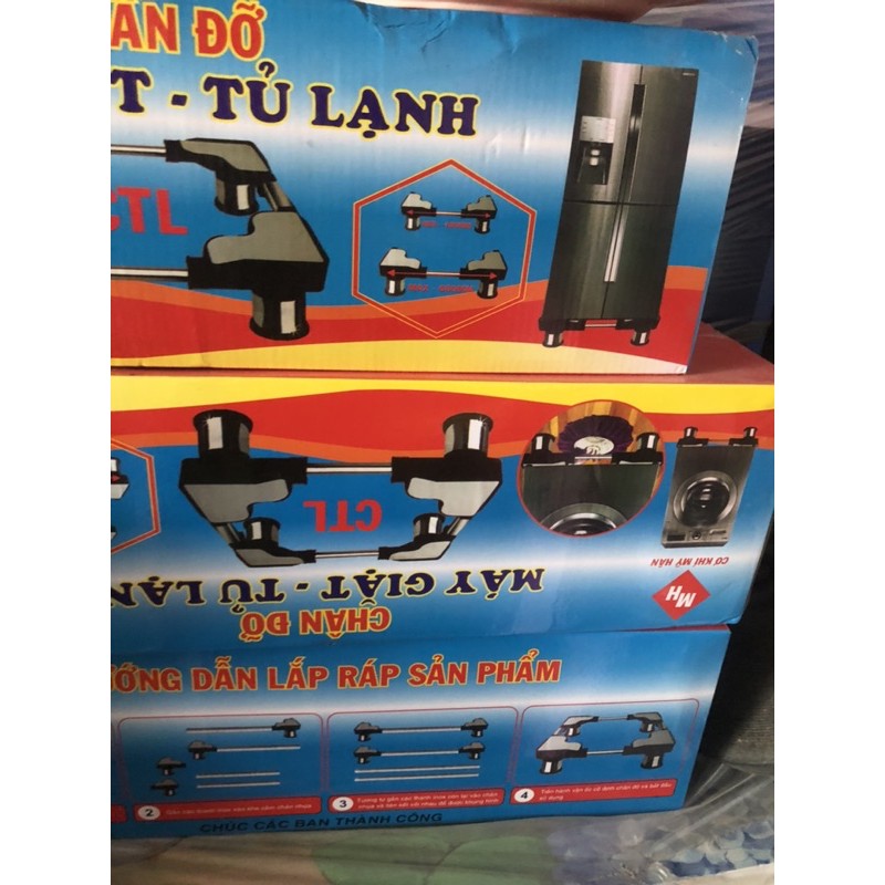 chân máy giặc và tủ lạnh lắp ráp