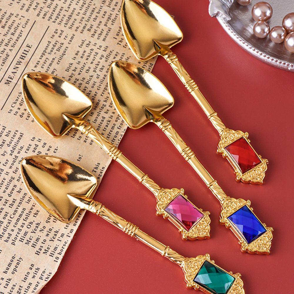 Set 4 Muỗng Nĩa Ăn Tráng Miệng Phong Cách Vintage