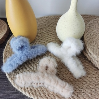 Dành Cho Nữ Cô Gái Thu Đông Hàn Quốc Hairgrip Kích Thước Lớn Lông Thú Giả Vuốt Tóc