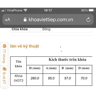 Khóa Việt Tiệp 04373