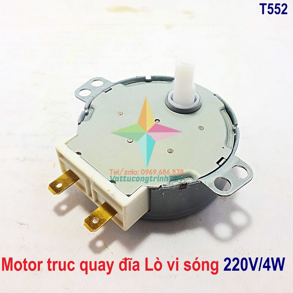 Motor trục quay đĩa Lò vi sóng 220V/4W - chân bán nguyệt