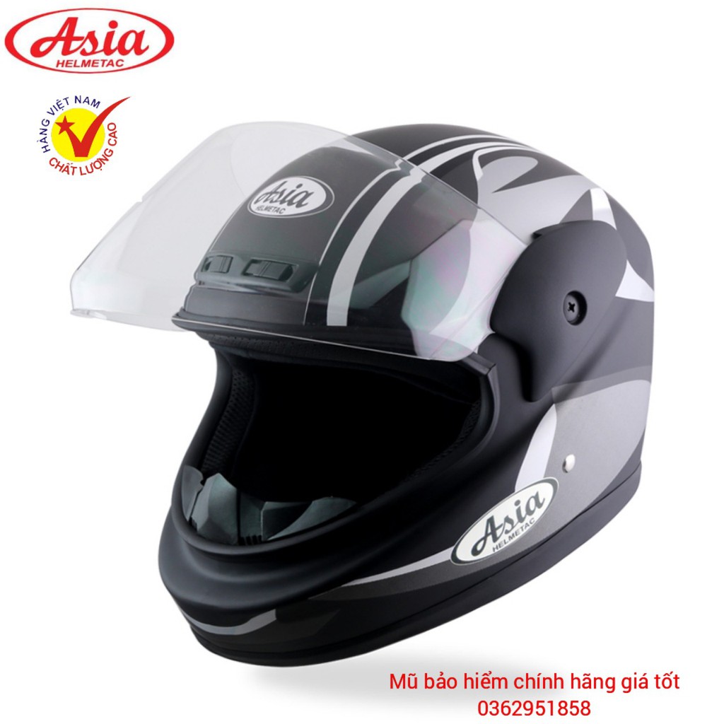 Mũ bảo hiểm có cằm Asia chính hãng - Size XL - Bảo hành 12 tháng