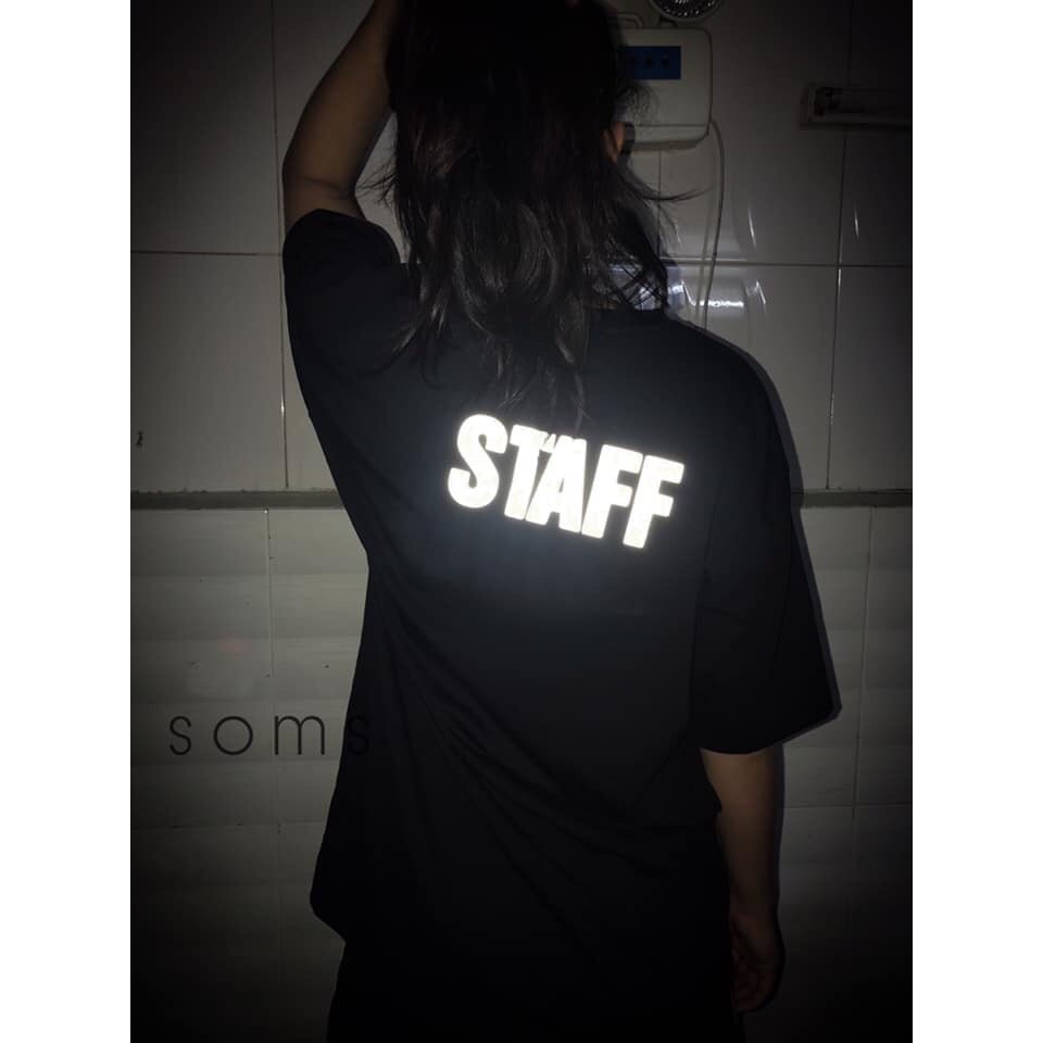Áo thun UMAD unisex trending STAFF phản quang nam nữ tay ngắn có big size (40kg-110kg)