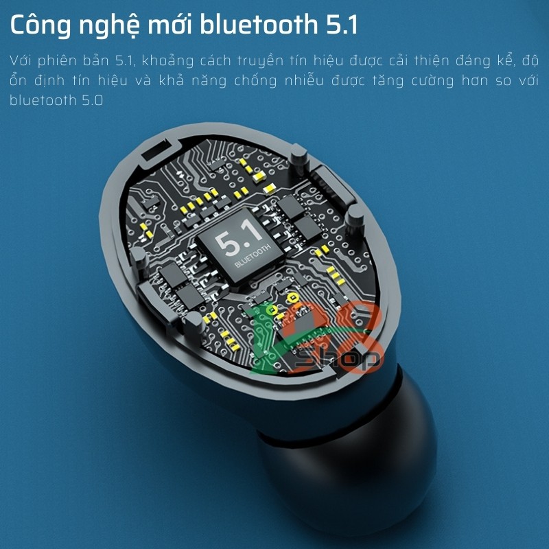 Tai Nghe Bluetooth TWS R12 Bass chắc khỏe, Công nghệ bluetooth 5.1 TWS âm thanh nổi, Cảm ứng chạm, Tích hợp sạc dự phòng