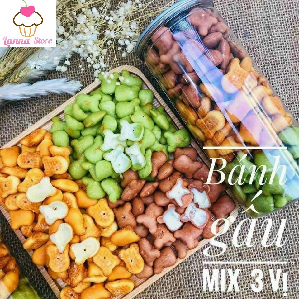 [ HŨ 450G ] BÁNH GẤU NHÂN KEM - SÔ CÔ LA - CHÙM NGÂY