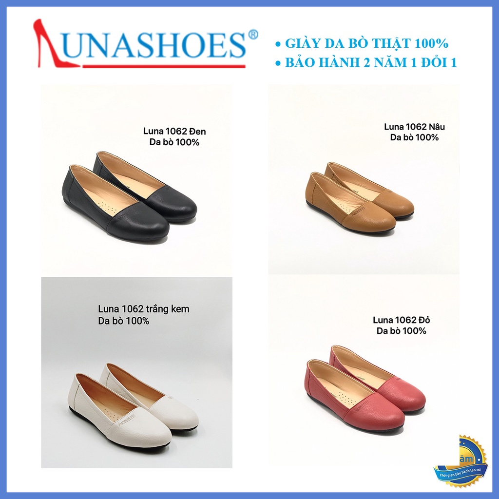 Giày bệt nữ mũi tròn lunashoes mã 1062 giầy trung niên cho mẹ bảo hành 24 tháng lỗi 1 đổi 1