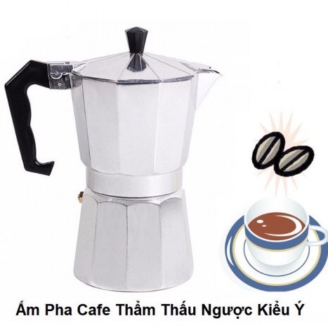 Bình Pha Cà Phê Áp Suất Moka Pot Chảy Ngược Kiểu Ý