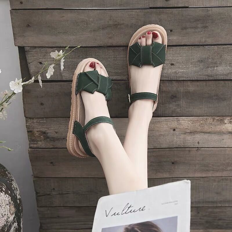 Giày Sandal Thời Trang Đế Bằng Xinh Xắn Cho Nữ