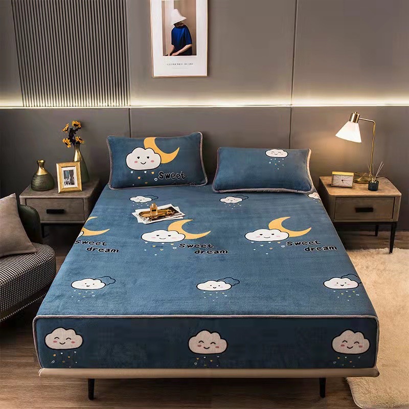 Ga gối nỉ tuyết sữa giá rẻ  sẵn 3 size m6, m8, 2m