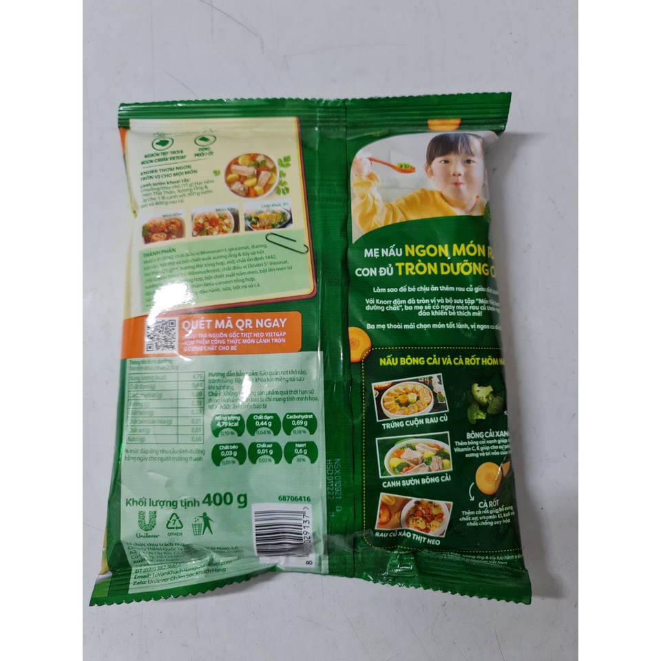 [Túi nhỏ 400g] HẠT NÊM THỊT THĂN XƯƠNG ỐNG VÀ TỦY [VN] KNORR Pork Seasoning