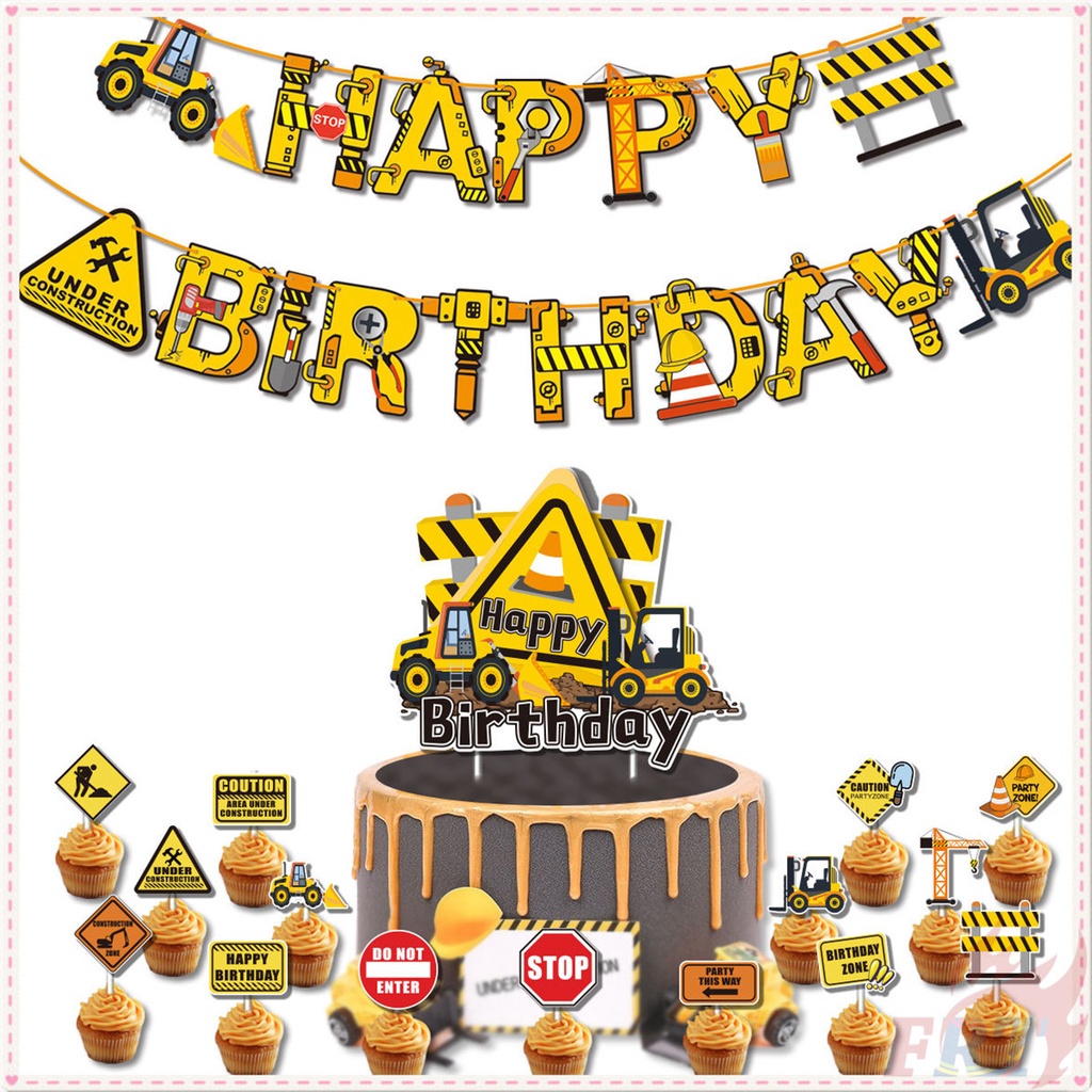 ♦ Trang Trí Tiệc - Banner / Bánh Topper ♦ Dây Banner &quot;Happy Birthday&quot; Cắm Bánh Sinh Nhật
