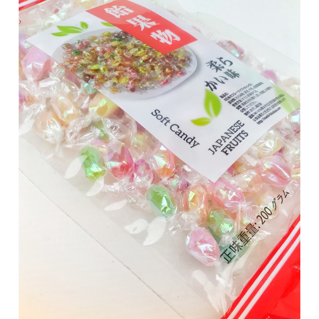 Kẹo dẻo nhân trái cây 8 vị Nhật bản nhiều màu sắc gói 200g