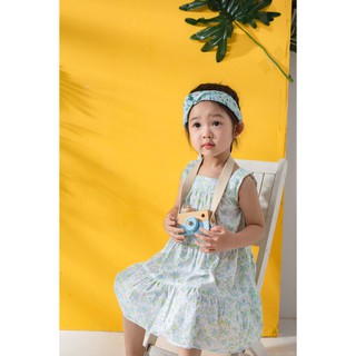 [LITTLE PINK] FIONA DRESS - Váy thô 100% cotton hoa bé gái
