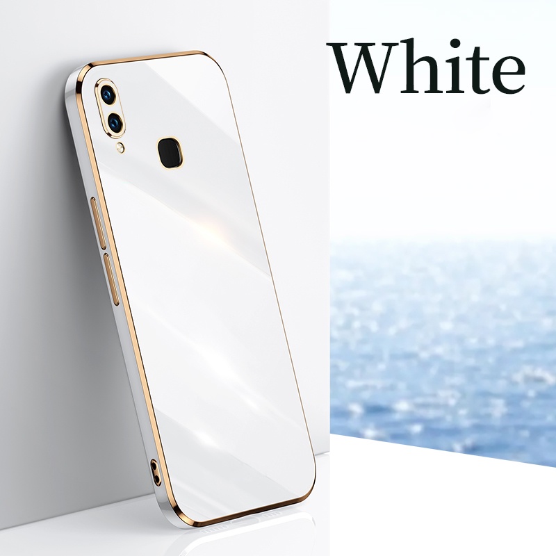 Ốp Điện Thoại Silicon TPU Mềm Mạ Vàng Sang Trọng Cho Vivo Y95 Y91 Y93 Y91C Y1S Y50 Y30 Y30i Y71 Y79 Y85 Y66 V9 V7 Plus V5