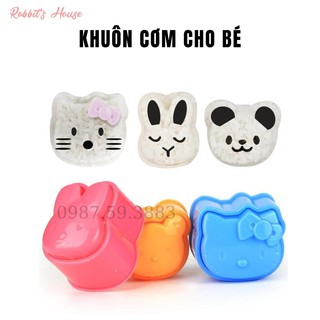 Bộ 3 khuôn ép cơm / bánh hình thú dễ thương cho bé, khuôn cơm tạo hình