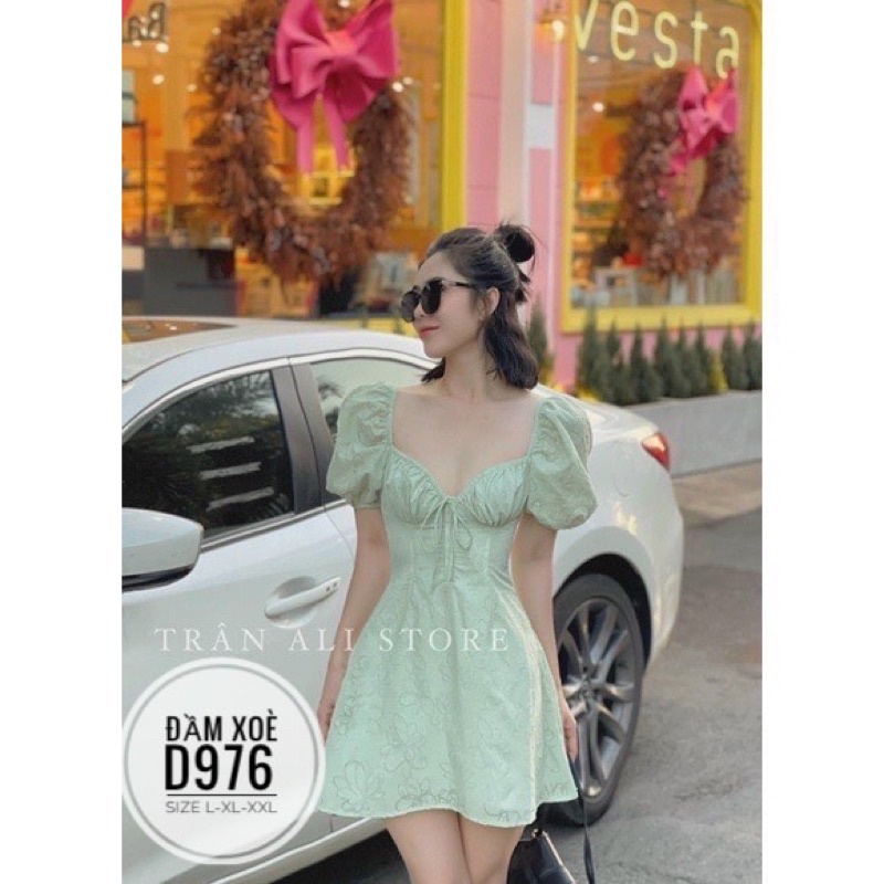 Bigsize Đầm xoè nhún ngực D976