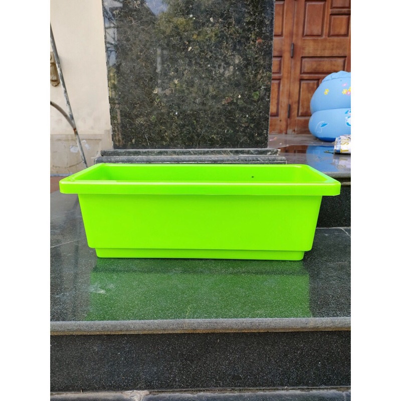 combo 5 chậu nhựa dài thông minh size 48x20x16cm màu trắng
