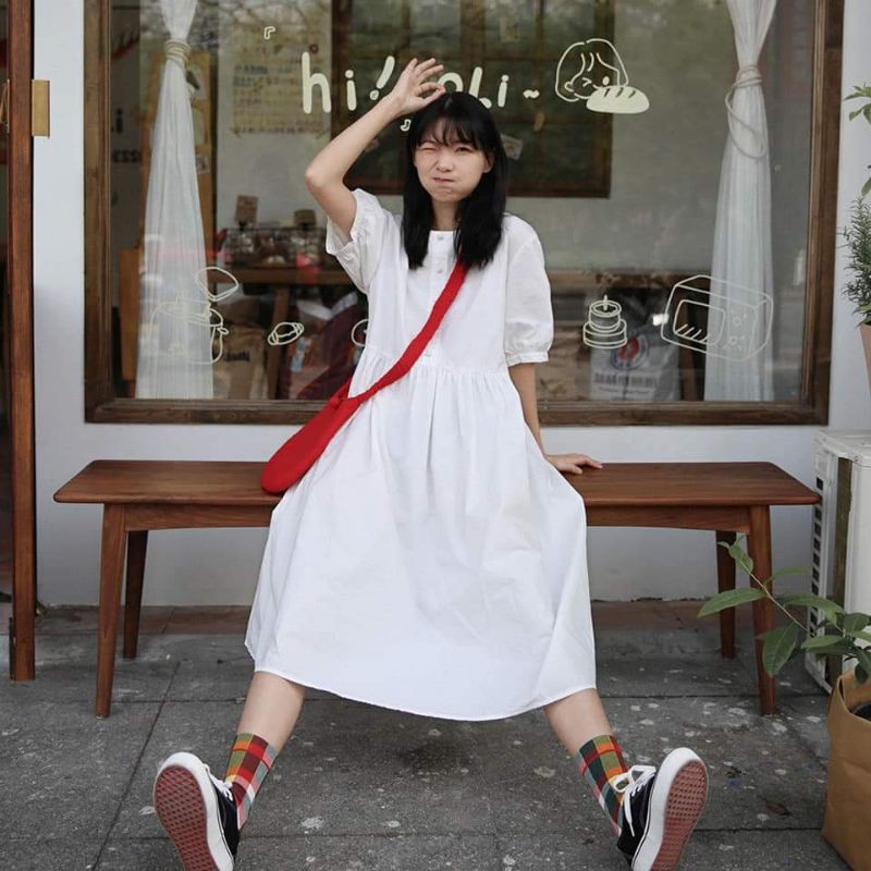 V17 váy bbd trắng