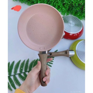 Chảo đá chống dính vân đá dùng cho bếp từ nấu bột cho bé 16 Cm