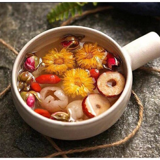 Trà giảm cân, trà dưỡng nhan, trà hoa cúc táo đỏ kỷ tử long nhãn hoa hồng - Happy Life 4U
