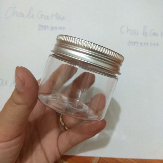 Hũ pet 50gr nhựa trong ,nắp nhôm bạc