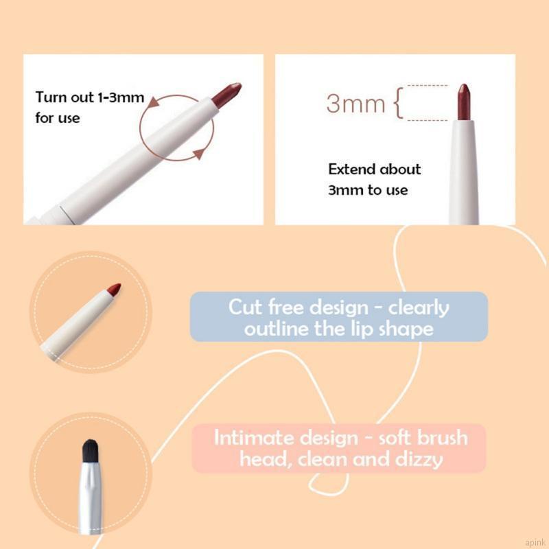 Chì kẻ viền môi hai đầu kèm cọ tiện dụng dễ kẻ