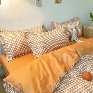 Bộ Drap & Chăn Phao Cotton Poly Roma Cam